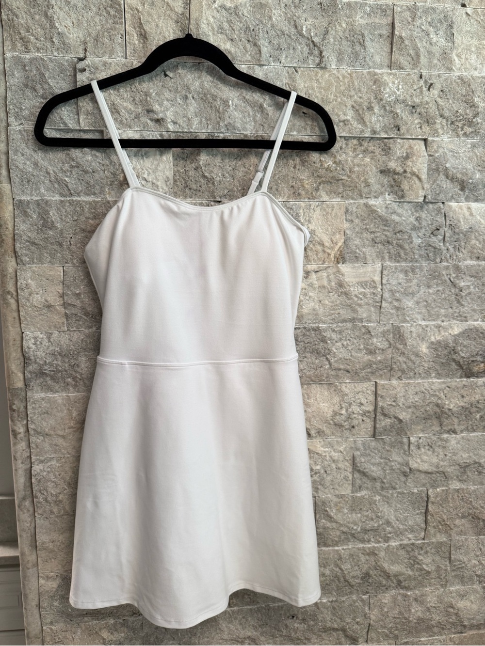 ALO Yoga White Spaghetti Strap Mini Dress